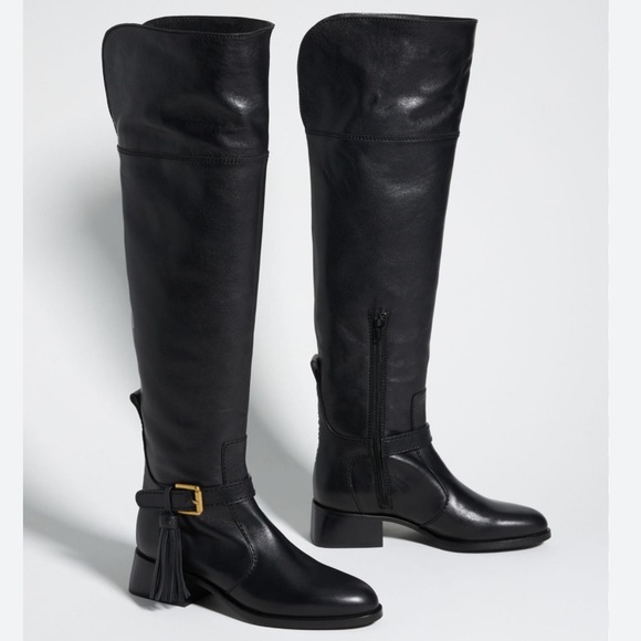 New See By Chloe x Anthropologie Lory Over-Knee Tassel Buckle Leather Equestrian - Picture 10 of 14